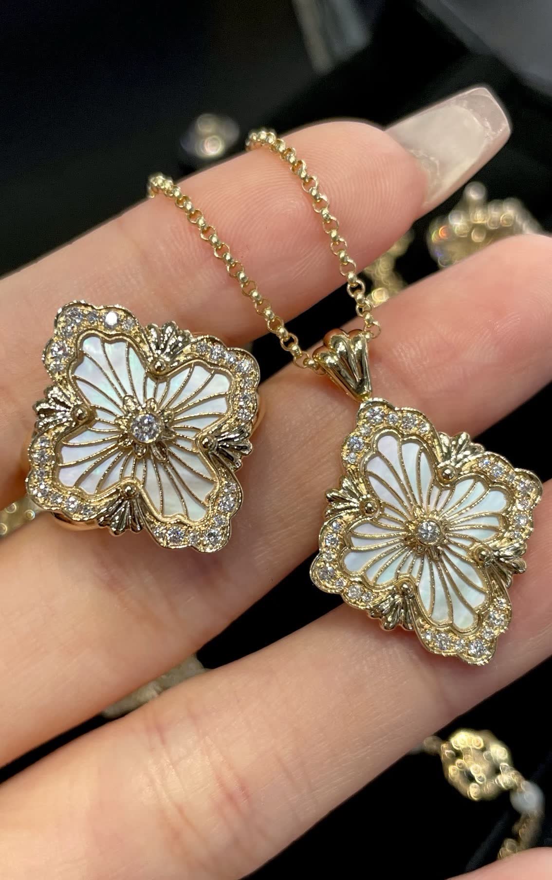 Buccellati Van Cleef & Arpels Alhambra Gold and Enamel Earrings